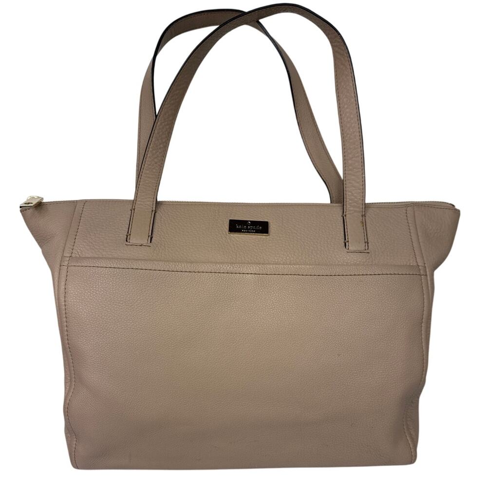 Kate Spade New York Large Leather Shoulder Bag, Light Tan or Beige